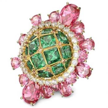 Anello Multicolore Swarovski 55 Oro Rosa