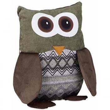 Fermaporta in stoffa a forma di gufo per bambini HxLxP: 24 x 14 x 14 cm Marrone