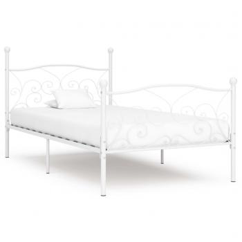 Cama con somier de metal blanco 90x200 cm sin colchón