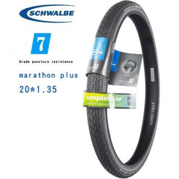 Neumático de bicicleta Schwalbe 20x406 MARATHON Plus, antiperforación, negro, reflectante