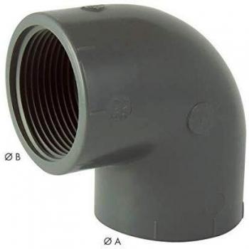 Coude Codital 90° Femelle/Femelle (Visser + Coller) – ØA = 25 mm, ØB = 3/4’’