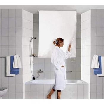 Voile de douche flexible 140x240 cm, couleur blanche, modèle Kleine Wolke