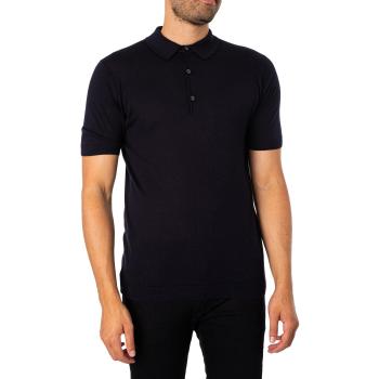 John Smedley Herren Polo Shirt Blau – Baumwoll‑Polyester-Mix, einfarbig