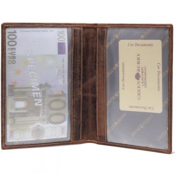 Vintage Brown Leather Card Holder von Greenburry – 11,5 cm