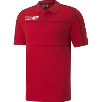 Polo Homme à Manches Courtes Rouge avec Logo Ferrari Puma
