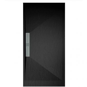 Receveur de douche noir ardoisé 80x110 cm avec grille en inox