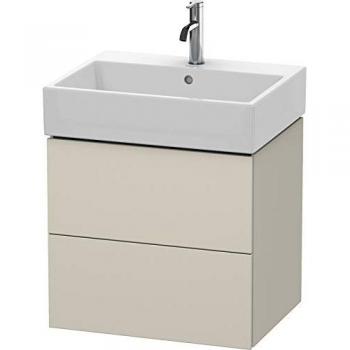 Meuble L‑Cube suspendu Duravit 58,4 cm, 2 tiroirs, taupe mat