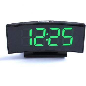 Alarm Clock with Curved Mirror and External Power Supply