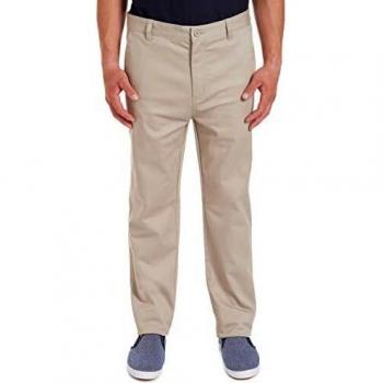 Men’s Durable Khaki Flat-Tail Pants – 28W x 32L