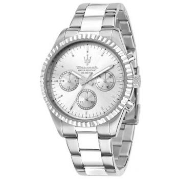 Silver Maserati Competizione 43mm Universal Watch
