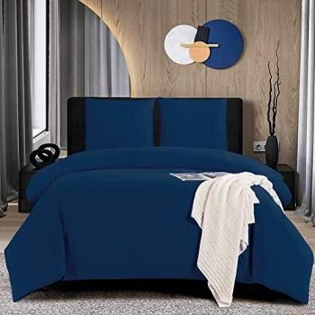 WAVVE Copripiumone Letto Singolo 155x220 cm + 2 Federe in Blu