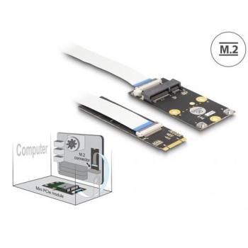 Convertitore M.2 Key B+M → Mini PCIe Slot (Half/Full) con Cavo Flessibile – Nero