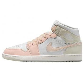 Jordan Air‑J 1 Mid “Bianco Premium” – Cuoio/Sintetico