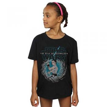 Star Wars: Rey – Zwarte Katoen T‑shirt 9–11 jaar, Meisje, De Opkomst van Skywalker