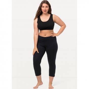 Große Größen Basic Stretch Caprihose, Damen, blau, Baumwolle, Ulla Popken