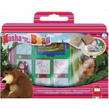 Set Timbri Masha e Orso con Pennarelli