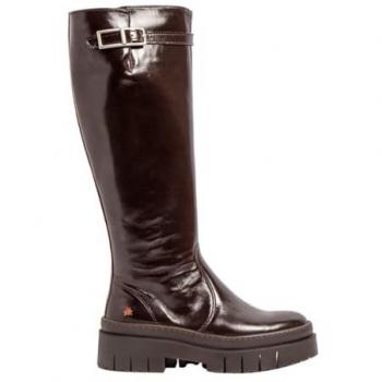 Bottes Femme Cuir Marron avec Fermeture Éclair