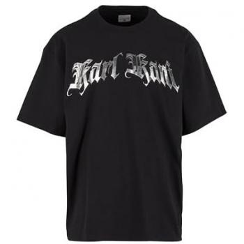 Top Karl Kani Maniche Corti Old English Chrome Nero L