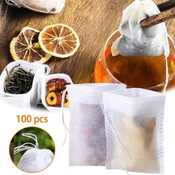 100 Pcs Drawstring Tea Filter Pouches