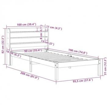 VidaXL Bed without Mattress 90 x 190 cm Solid Pine Wood