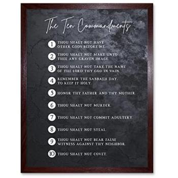 God’s Ten Commandments – Elegant Framed Scripture Poster