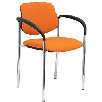Piqueras y Crespo Villalgordo Silla Fija Bali Naranja Chasis con Brazos Cromo