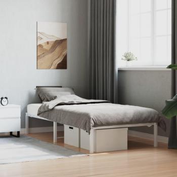 Cadre de lit métal sans matelas blanc 90x200 cm vidaXL