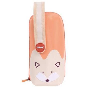 Estuche Escolar Milan Animals Naranja 22,5 x 11,5 x 11 cm