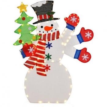 Costway Weihnachts-Schneemann 123 cm, 140 LEDs