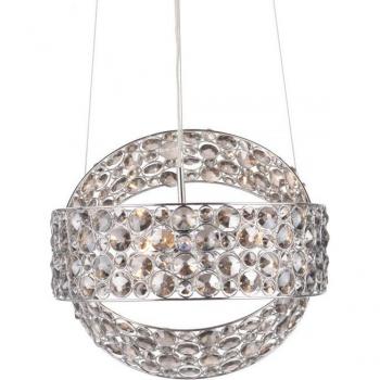 Suspension Sewanee Chrome Poli, Cristal Fumé 3 Ampoules 11cm