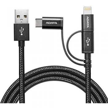ADATA AMCL23IN1-100CMK-CBK câble USB 1 m 2.0 USB A Micro-USB B Noir