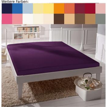 Bassetti Spannbettlaken 542 Beere – Baumwolle/Elastan 200 × 220 cm, Fluflex‑Gummi eingestickt