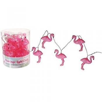 Plastik‑Flamingo‑Lichtschleife „Pink Glow“ – 57 LED‑Kugeln, 8018, 13 × 12 × 13 cm