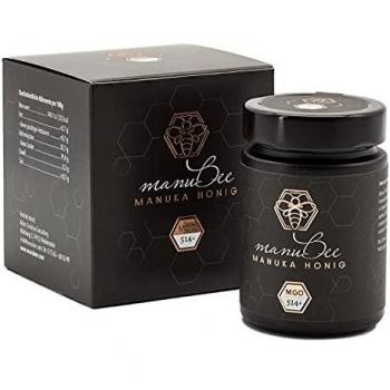 Manukahoney 514+ MGO – 250 g Glasflasche, zertifizierter Pollenanalyse-Check