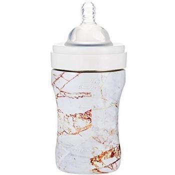 TwistShake 260 ml Kolik‑Schutzflasche – Weiß/Metall