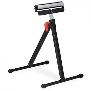 Cavalletto Pieghevole con Rullo, Altezza 67-110 cm, Carico Massimo 60 kg, Acciaio, Nero