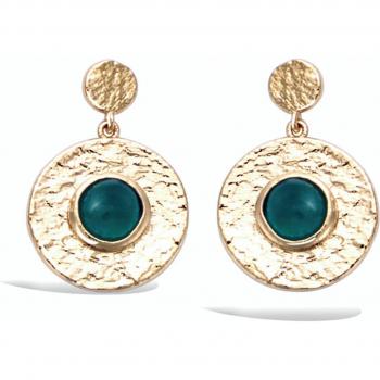 23x15mm Cleopatra Green Gold-Plated Earrings – Les Trésors De Lily R3675