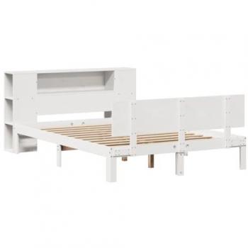 Lova White Pine Bookcase Bed 140x190cm – VidaXL
