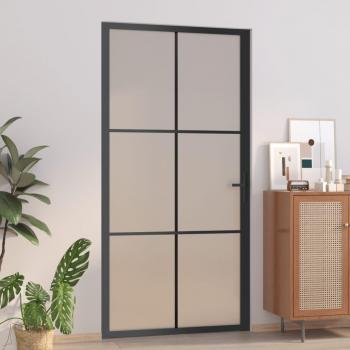 Portail intérieur en verre teinté noir – finition matte, aluminium, 102,5 × 201,5 cm