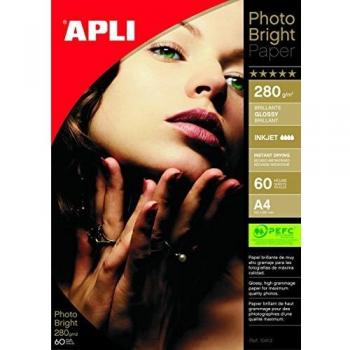 Papier Photographique Bright Pro A4, 280 g/m², 60 feuilles, FSC