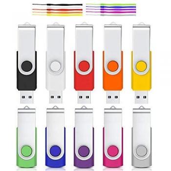 USB Stick 4GB 10 Stück, Cardfuss USB 2.0 Flash Drive mit Schlüsselband