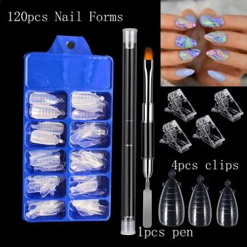 Kits de construction d'ongles avec brosse à Gel Uv, 4 pièces, 120 pièces