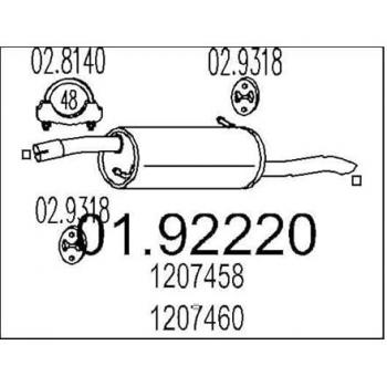 MTS Silenziatore finale FORD 01.92220