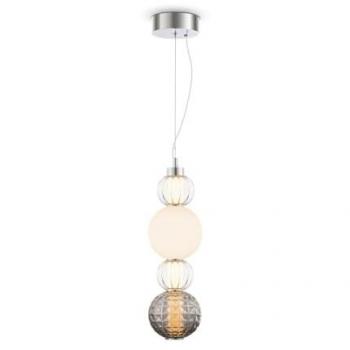 Licht-Erlebnisse Pendelleuchte, LED, 14,7 cm, max. 169 cm, Chrom, Rauchgrau, Kugelschirm, 950 lm
