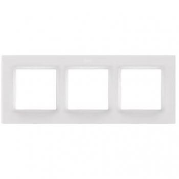 Marco de Pared Simon 82, 3 Elementos, Blanco Mate, Compatible con Series de Mecanismos 75, 31, 82 y 88, Apto para Interiores, Fácil de Instalar, Efecto Mate