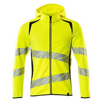 XS Safety Hoodie with Zipper in Hi-Vis Yellow/Dark Navy