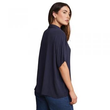 Tall Navy Slim‑Fit Crinkled Shirt