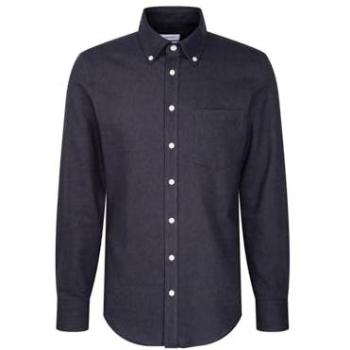 Flanell-Slim-Hemd Uni 1
