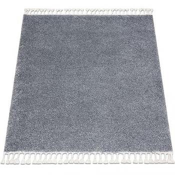 Grauer Berber Teppich mit Fransen