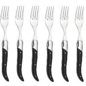 Laguiole 6 St Svarta Steak Gafflar